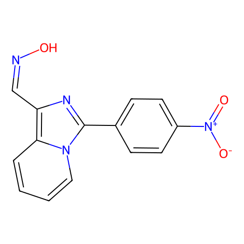 (NZ)-N-[[3-(4-nitrophenyl)imidazo[1,5-a]pyridin-1-yl]methylidene]hydroxylamine structure