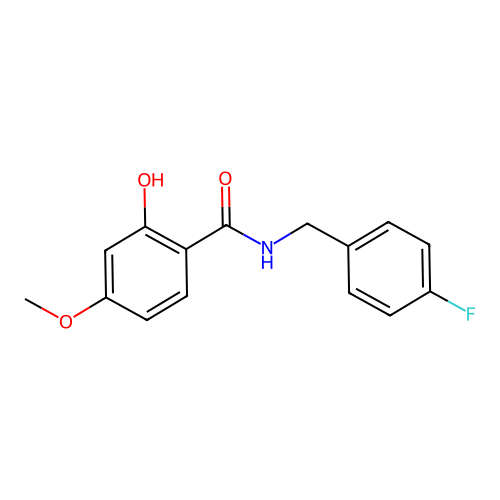 N-[(4-fluorophenyl)methyl]-2-hydroxy-4-methoxybenzamide structure