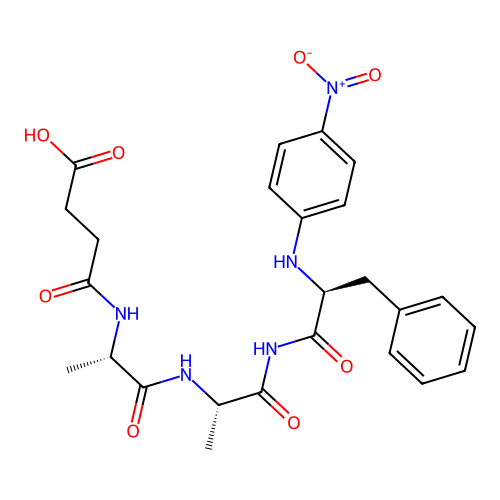 Succinyl-alanyl-alanyl-phenylalanine-4-nitroanilide structure