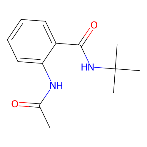 N-tert-butyl-2-acetamidobenzamide structure
