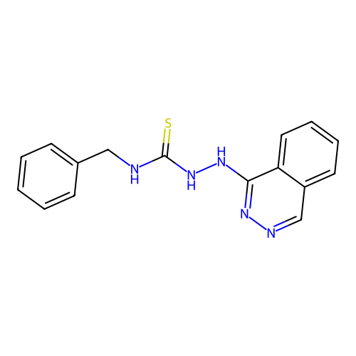 Hydrazinecarbothioamide, N-(phenylmethyl)-2-(1-phthalazinyl)- structure