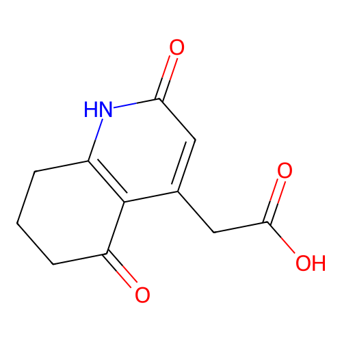 (2-Hydroxy-5-oxo-5,6,7,8-tetrahydro-4-quinolinyl)acetic acid structure
