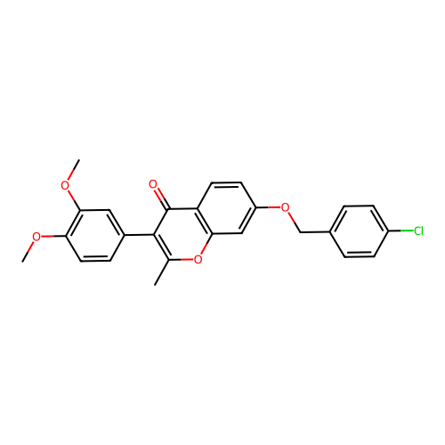 3-(3,4-Dimethoxyphenyl)-7-[(4-chlorophenyl)methoxy]-2-methylchromen-4-one structure