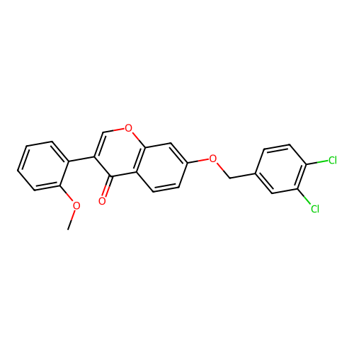 7-[(3,4-Dichlorophenyl)methoxy]-3-(2-methoxyphenyl)chromen-4-one structure