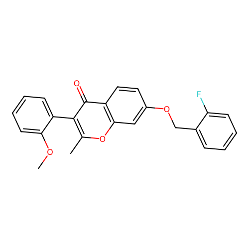 7-[(2-Fluorophenyl)methoxy]-3-(2-methoxyphenyl)-2-methylchromen-4-one structure