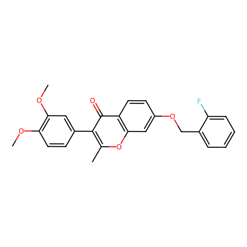 3-(3,4-Dimethoxyphenyl)-7-[(2-fluorophenyl)methoxy]-2-methylchromen-4-one structure