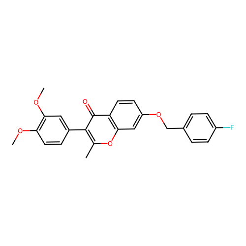 3-(3,4-Dimethoxyphenyl)-7-[(4-fluorophenyl)methoxy]-2-methylchromen-4-one structure