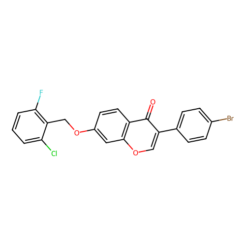 3-(4-Bromophenyl)-7-[(2-chloro-6-fluorophenyl)methoxy]chromen-4-one structure
