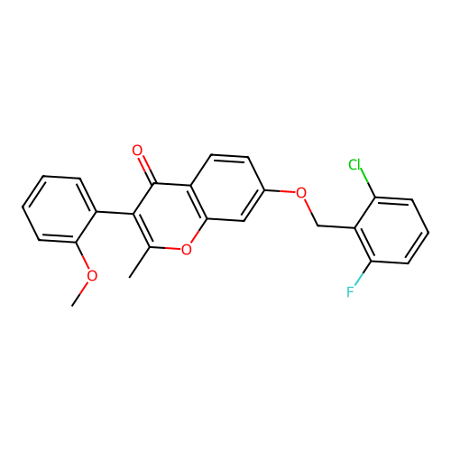 7-[(2-Chloro-6-fluorophenyl)methoxy]-3-(2-methoxyphenyl)-2-methylchromen-4-one structure