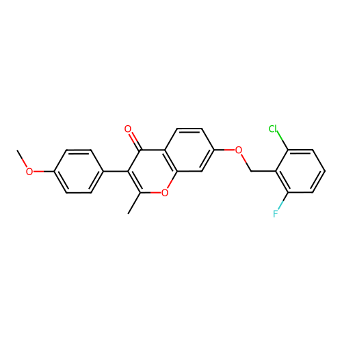 7-[(2-Chloro-6-fluorophenyl)methoxy]-3-(4-methoxyphenyl)-2-methylchromen-4-one structure