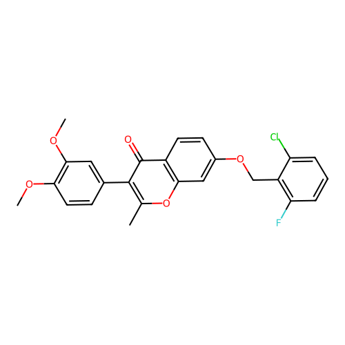 3-(3,4-dimethoxyphenyl)-7-[(2-chloro-6-fluorophenyl)methoxy]-2-methylchromen-4 -one structure