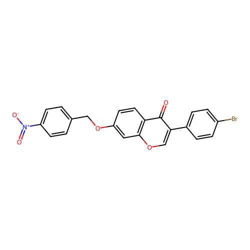 3-(4-Bromophenyl)-7-[(4-nitrophenyl)methoxy]chromen-4-one structure