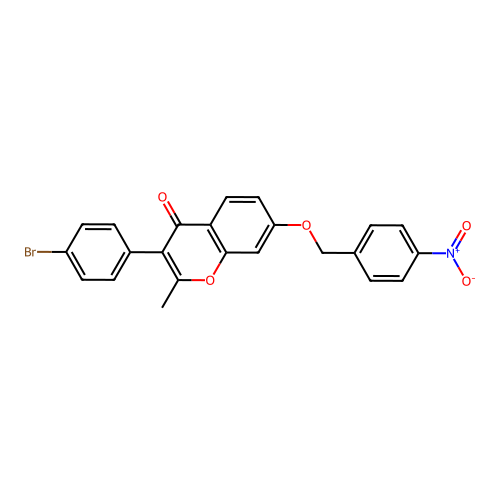 3-(4-Bromophenyl)-2-methyl-7-[(4-nitrophenyl)methoxy]chromen-4-one structure