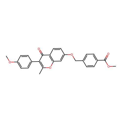 Methyl 4-{[3-(4-methoxyphenyl)-2-methyl-4-oxochromen-7-yloxy]methyl}benzoate structure