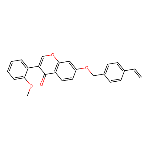 7-[(4-ethenylbenzyl)oxy]-3-(2-methoxyphenyl)-4H-chromen-4-one structure