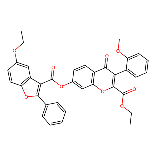 2-(ethoxycarbonyl)-3-(2-methoxyphenyl)-4-oxochromen-7-yl 5-ethoxy-2-phenylbenz o[b]furan-3-carboxylate structure