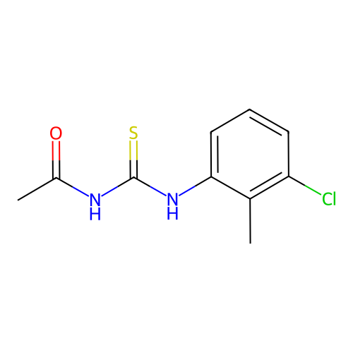 N-[(3-chloro-2-methylphenyl)carbamothioyl]acetamide structure