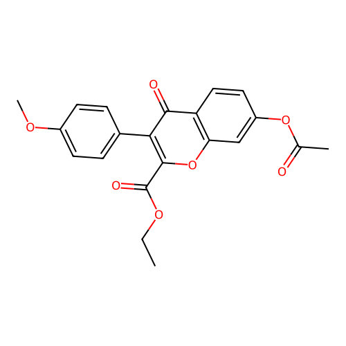 2-(Ethoxycarbonyl)-3-(4-methoxyphenyl)-4-oxochromen-7-yl acetate structure