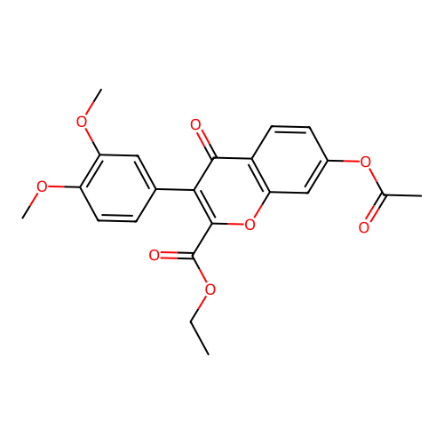 3-(3,4-Dimethoxyphenyl)-2-(ethoxycarbonyl)-4-oxochromen-7-yl acetate structure