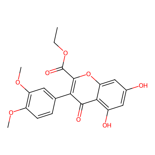 Ethyl 3-(3,4-dimethoxyphenyl)-5,7-dihydroxy-4-oxochromene-2-carboxylate structure