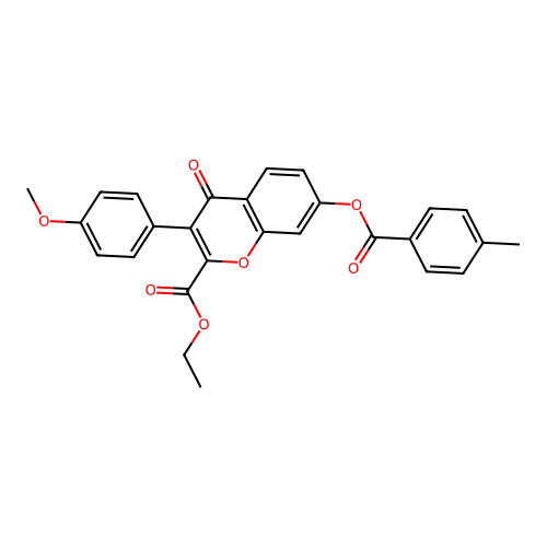 2-(Ethoxycarbonyl)-3-(4-methoxyphenyl)-4-oxochromen-7-yl 4-methylbenzoate structure