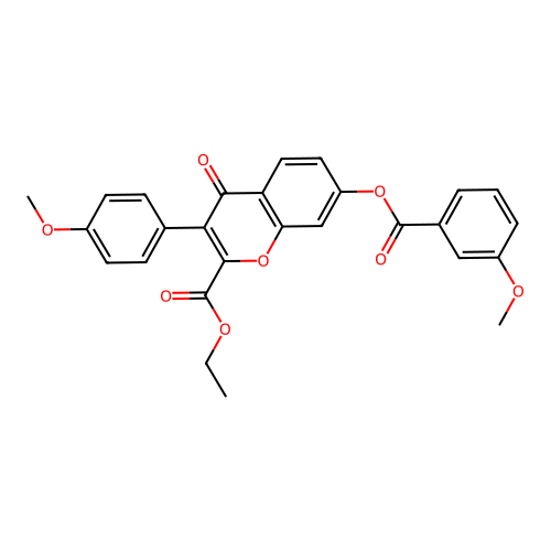 2-(Ethoxycarbonyl)-3-(4-methoxyphenyl)-4-oxochromen-7-yl 3-methoxybenzoate structure