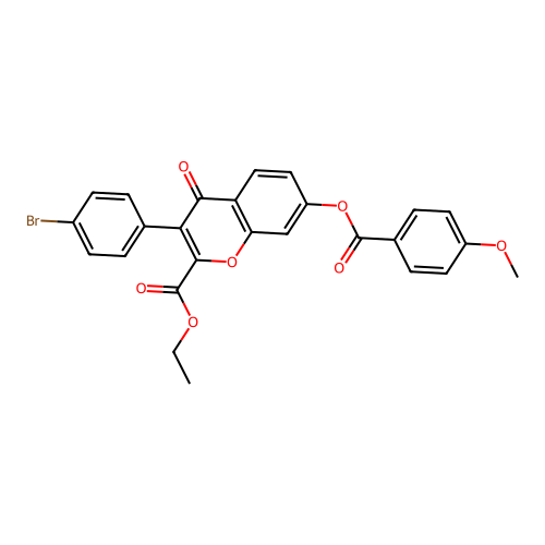 3-(4-Bromophenyl)-2-(ethoxycarbonyl)-4-oxochromen-7-yl 4-methoxybenzoate structure