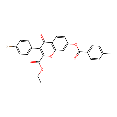 3-(4-Bromophenyl)-2-(ethoxycarbonyl)-4-oxochromen-7-yl 4-methylbenzoate structure