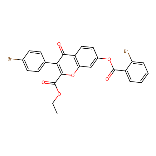 3-(4-Bromophenyl)-2-(ethoxycarbonyl)-4-oxochromen-7-yl 2-bromobenzoate structure