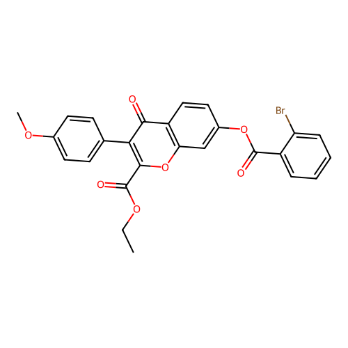 2-(Ethoxycarbonyl)-3-(4-methoxyphenyl)-4-oxochromen-7-yl 2-bromobenzoate structure