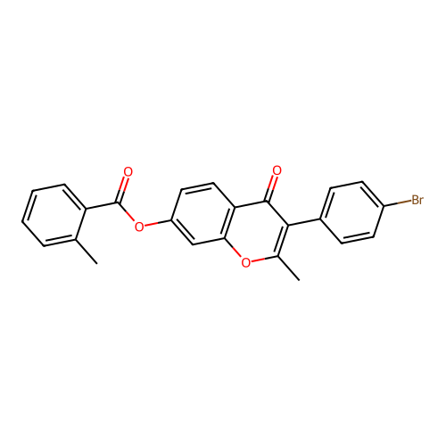3-(4-bromophenyl)-2-methyl-4-oxo-4H-chromen-7-yl 2-methylbenzoate structure