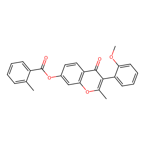 3-(2-methoxyphenyl)-2-methyl-4-oxo-4H-chromen-7-yl 2-methylbenzoate structure