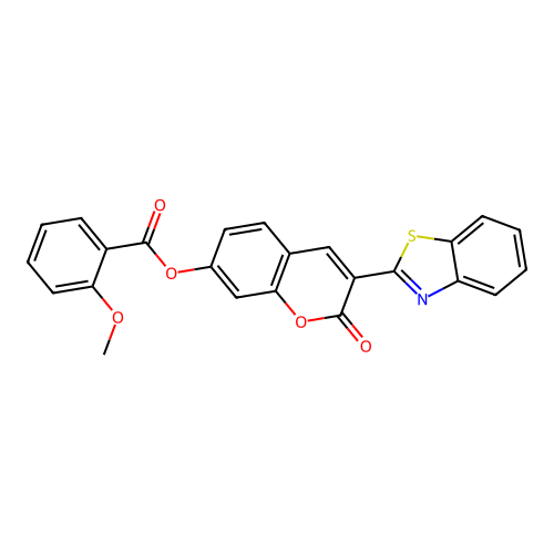 3-Benzothiazol-2-yl-2-oxochromen-7-yl 2-methoxybenzoate structure