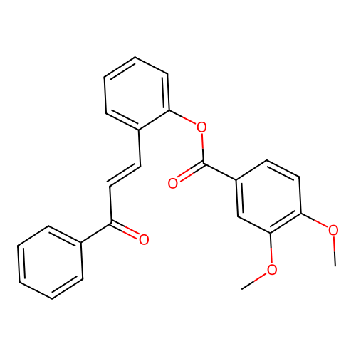 2-[(1E)-3-oxo-3-phenylprop-1-en-1-yl]phenyl 3,4-dimethoxybenzoate structure