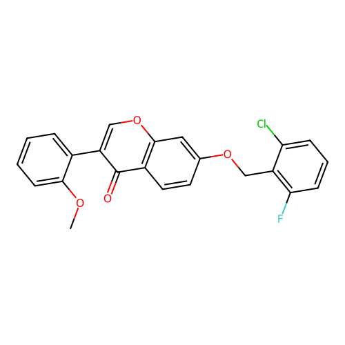 7-[(2-Chloro-6-fluorophenyl)methoxy]-3-(2-methoxyphenyl)chromen-4-one structure
