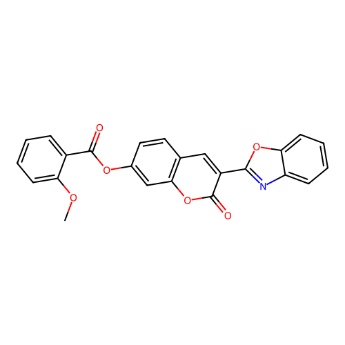 3-Benzoxazol-2-yl-2-oxochromen-7-yl 2-methoxybenzoate structure