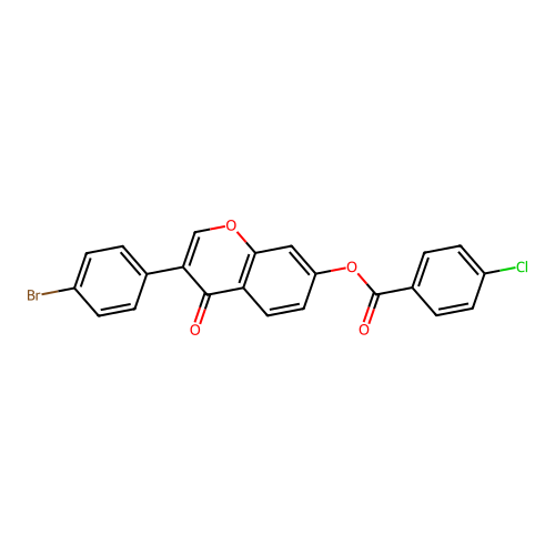3-(4-bromophenyl)-4-oxo-4H-chromen-7-yl 4-chlorobenzoate structure