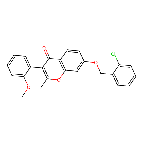 7-[(2-Chlorophenyl)methoxy]-3-(2-methoxyphenyl)-2-methylchromen-4-one structure