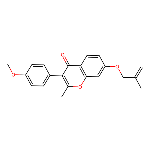 3-(4-methoxyphenyl)-2-methyl-7-((2-methylallyl)oxy)-4H-chromen-4-one structure