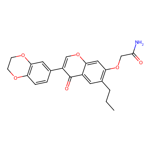 2-[3-(2,3-Dihydro-1,4-benzodioxin-6-yl)-4-oxo-6-propylchromen-7-yl]oxyacetamide structure