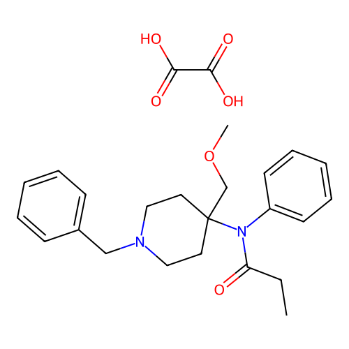 N-(1-Benzyl-4-(methoxymethyl)-4-piperidyl)-N-phenylpropionamide oxalate structure