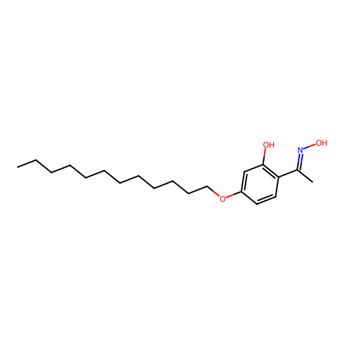 5-dodecoxy-2-(N-hydroxy-C-methylcarbonimidoyl)phenol structure