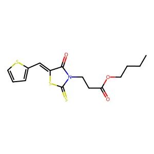 Butyl 3-[4-oxo-5-(2-thienylmethylene)-2-thioxo-1,3-thiazolidin-3-yl]propanoate structure