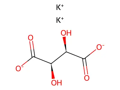 Dipotassium tartrate hemihydrate structure