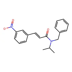 (2E)-N-(methylethyl)-3-(3-nitrophenyl)-N-benzylprop-2-enamide structure