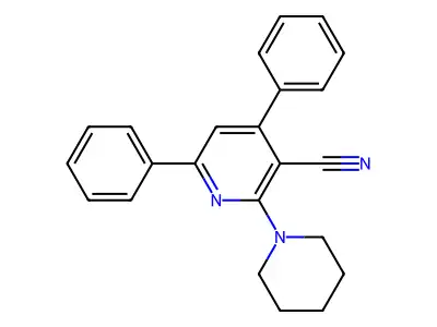 4,6-Diphenyl-2-(piperidin-1-yl)pyridine-3-carbonitrile structure