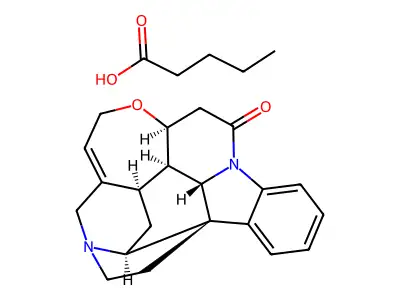 Pentanoic acid--strychnidin-10-one (1/1) structure