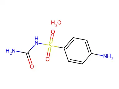 (4-Aminobenzenesulfonyl)urea hydrate structure