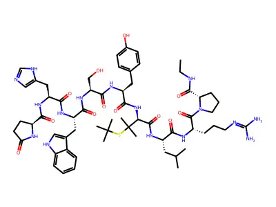 GNRH (1-9)nonapeptide ethylamide, penicillamine-(tert-butyl)(6)- structure
