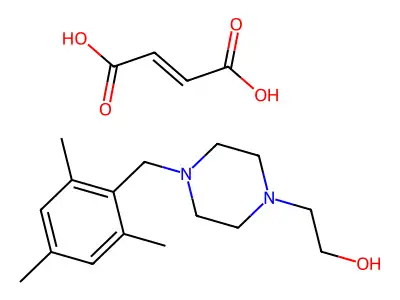 But-2-enedioic acid;2-[4-[(2,4,6-trimethylphenyl)methyl]piperazin-1-yl]ethanol structure